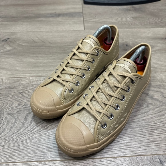 Converse Jack Purcell Brown Leather Sneakers Low Top Unisex Men's 7 Women's 8.5 - Picture 2 of 8